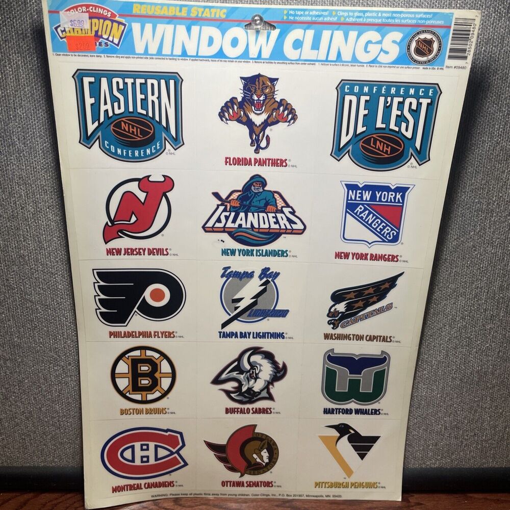 Vintage Color Clings NHL East Window Clings
